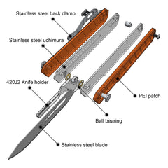 Interchangeable blades on OLITANS G046 Mecha Mini folding scalpel