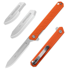 OLITANS G046 Mecha Mini folding scalpel with orange G10 handle