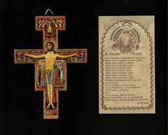 Olive wood cross handcrafted in Assisi Italy