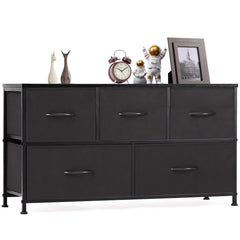 OLIXIS black dresser bedroom image showing five drawers