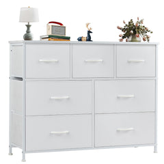 OLIXIS dresser bedroom 7-drawer fabric closet chest with wooden top