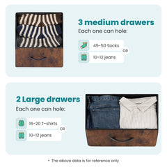 Wide chest of drawers OLIXIS in brown living room