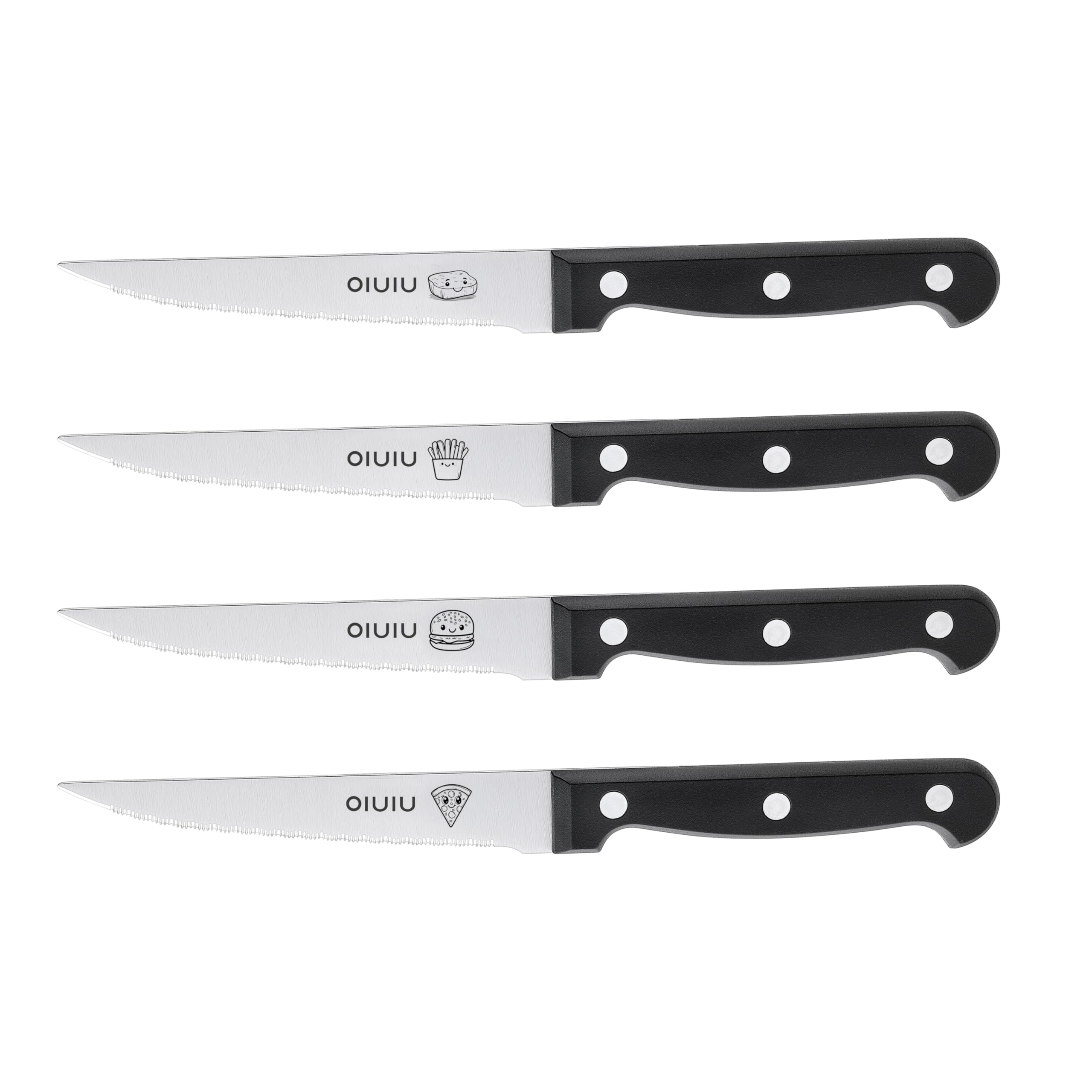 OLULU steak knives set 4 serrated blades