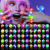 OLUPP light up rings 100 pcs six shapes for kids and adults