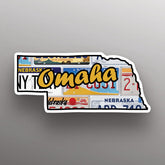 Omaha Nebraska state shape magnet 5 inch model S11852 USA made