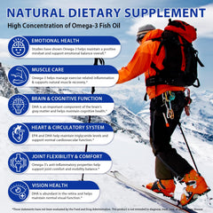 Label shows 1200mg EPA and 900mg DHA in Omega 3 fish oil