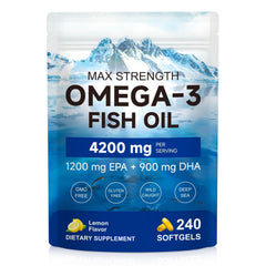 Omega 3 fish oil 4200mg per serving bottle with 240 softgels