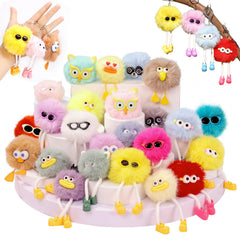 OMyFav 24 piece fluffy plush keychains set