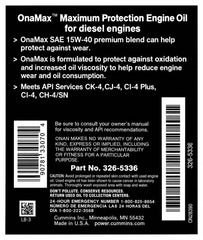 Cummins Onan OnaMax oil for gensets