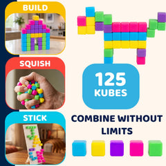 125 mini 1cm cubes ready for play on surfaces