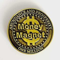 One Million Dollar Lucky Coin amulet close up