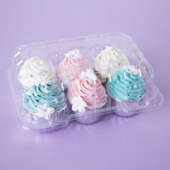 Deep dome cupcake carrier for 6 cupcakes