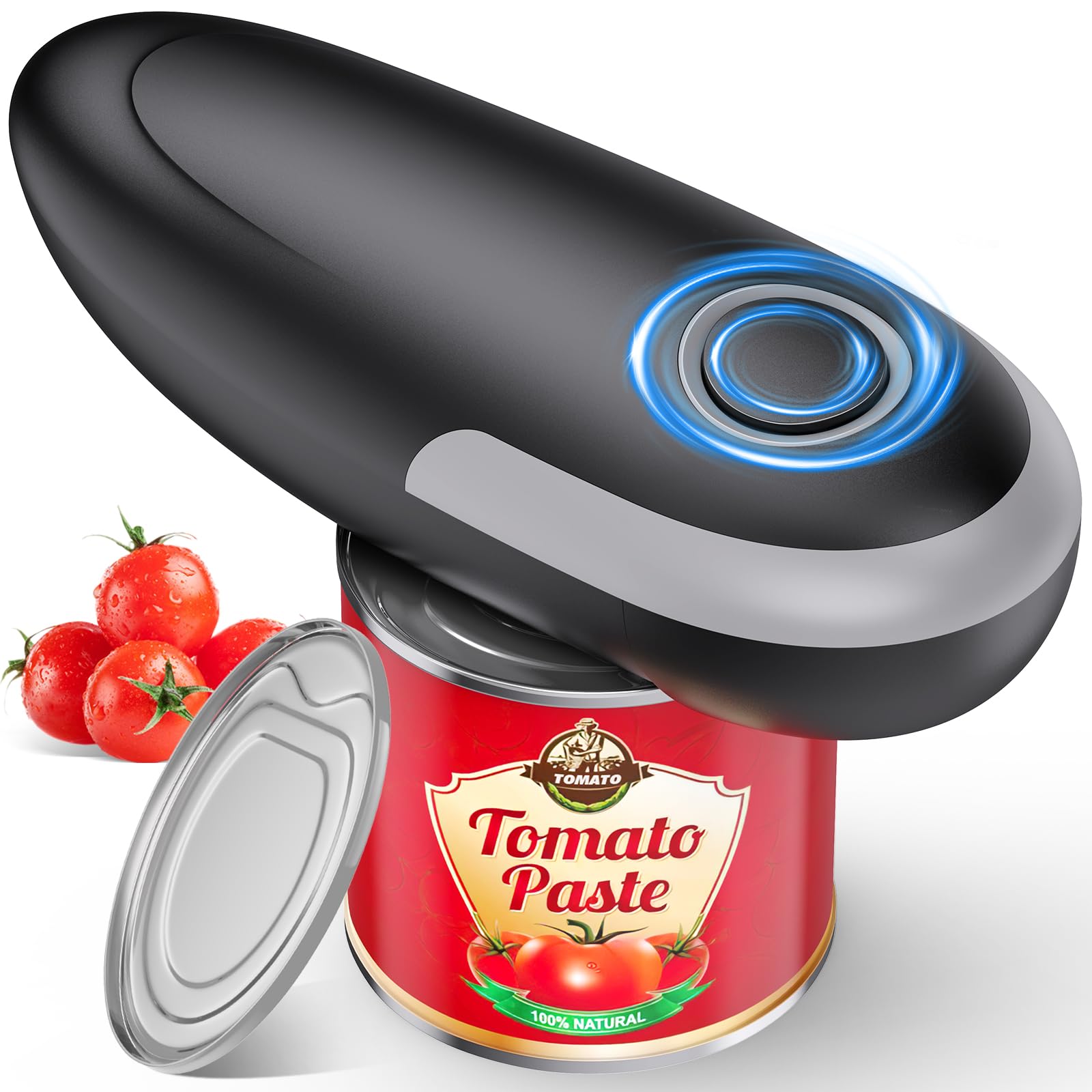 One touch electric can opener black finish