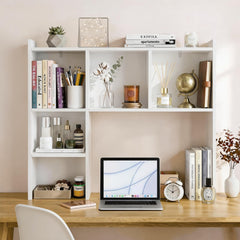 Three-tier dorm desk hutch with five compartments dorm desk hutch white