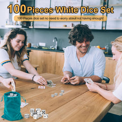White opaque six sided dice for games