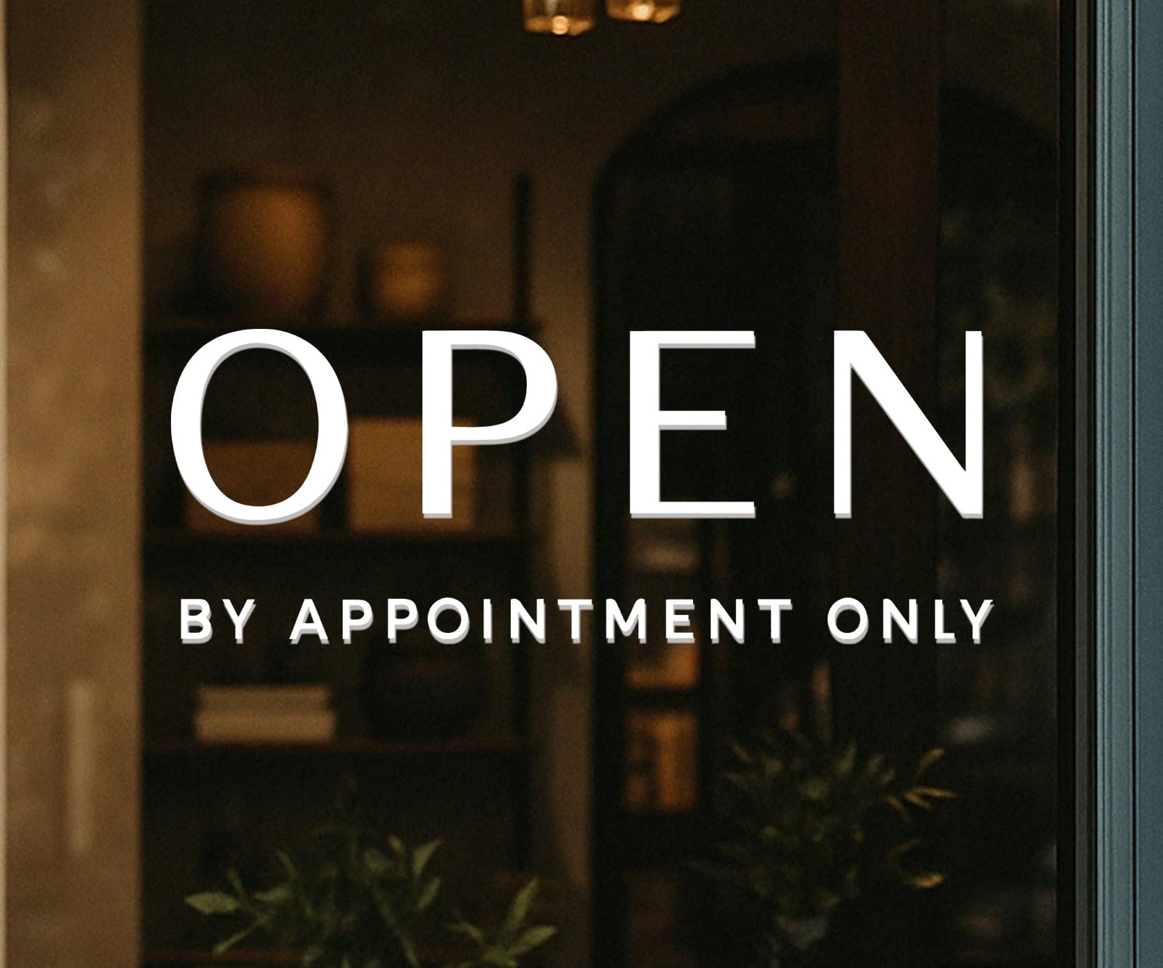 Open by Appointment ONLY Vinyl Decal 10x4 inch for storefront window
