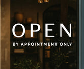 Open by Appointment ONLY Vinyl Decal 10x4 inch for storefront window