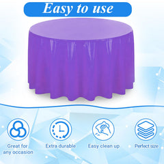 Oqqlin 84 inch neon round tablecloth orange color