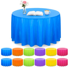 Oqqlin 84 inch neon round tablecloth pink color