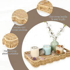 Apricot decorative serving tray on living room setup