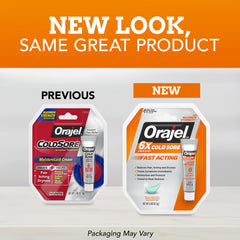 Orajel 6X medcated cold sore treatment packaging closeup