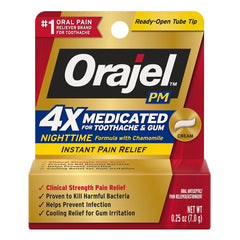 Orajel Maximum Strength Nighttime Toothache Cream 0.25 Oz packaging
