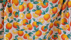 orange prints on 100 percent cotton kitchen curtain