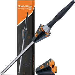 Orange Ninja honing rod 10 inch carbon steel with adjustable guides