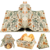 Orange Wildflower Garden Floral Wax Paper sheet with deli design