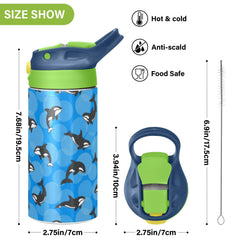 Orca killer whale design kids water bottle