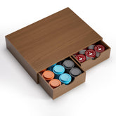 ORGMASTER Wooden K Cup Holder coffee pod organizer brown front view
