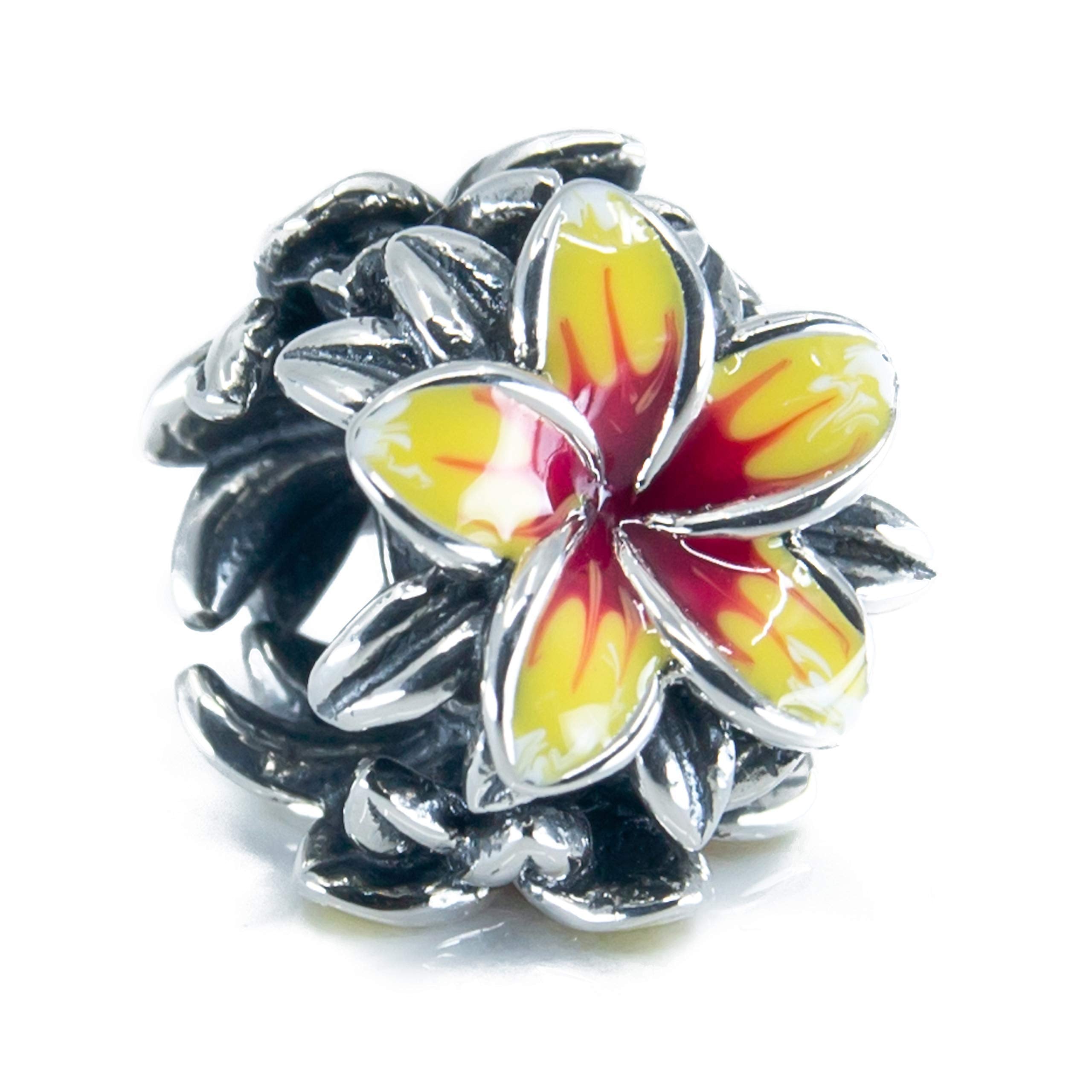 Original Aurora Charm Frangipani bead in red and yellow