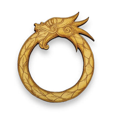 Ornament Celtic Dragon raw wood 3x4in made in Texas