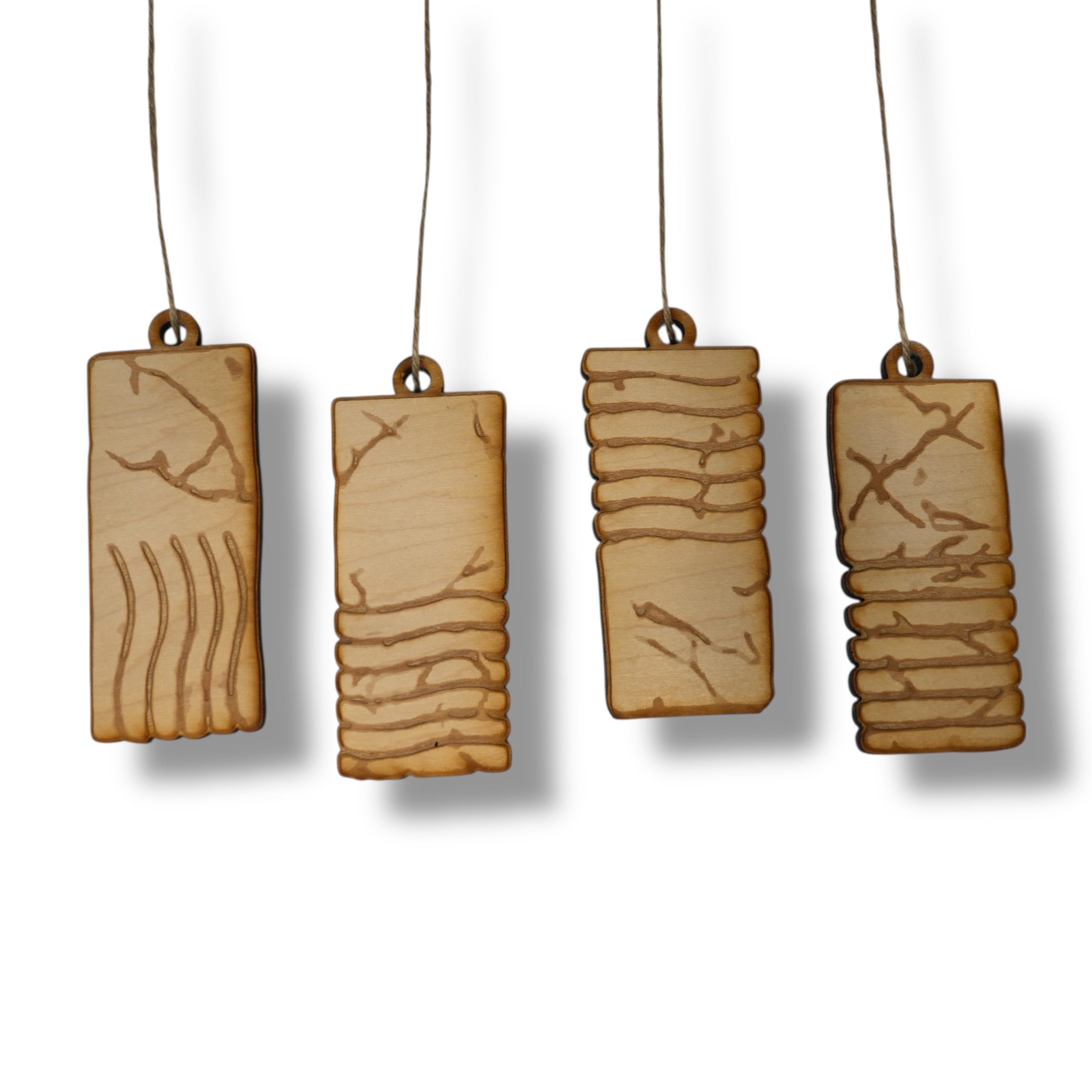 Ornament Elemental Stones set of four maple wood