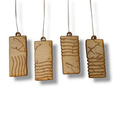 Ornament Elemental Stones set of four maple wood