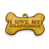 Ornament I Love My Granddogs maple wood 4x2in