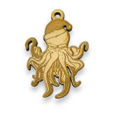 Santa Cthulhu ornament maple wood 3x2in
