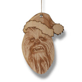 Santabacca ornament maple wood 4x5in