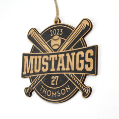Custom baseball ornament with year and numbers for celebration