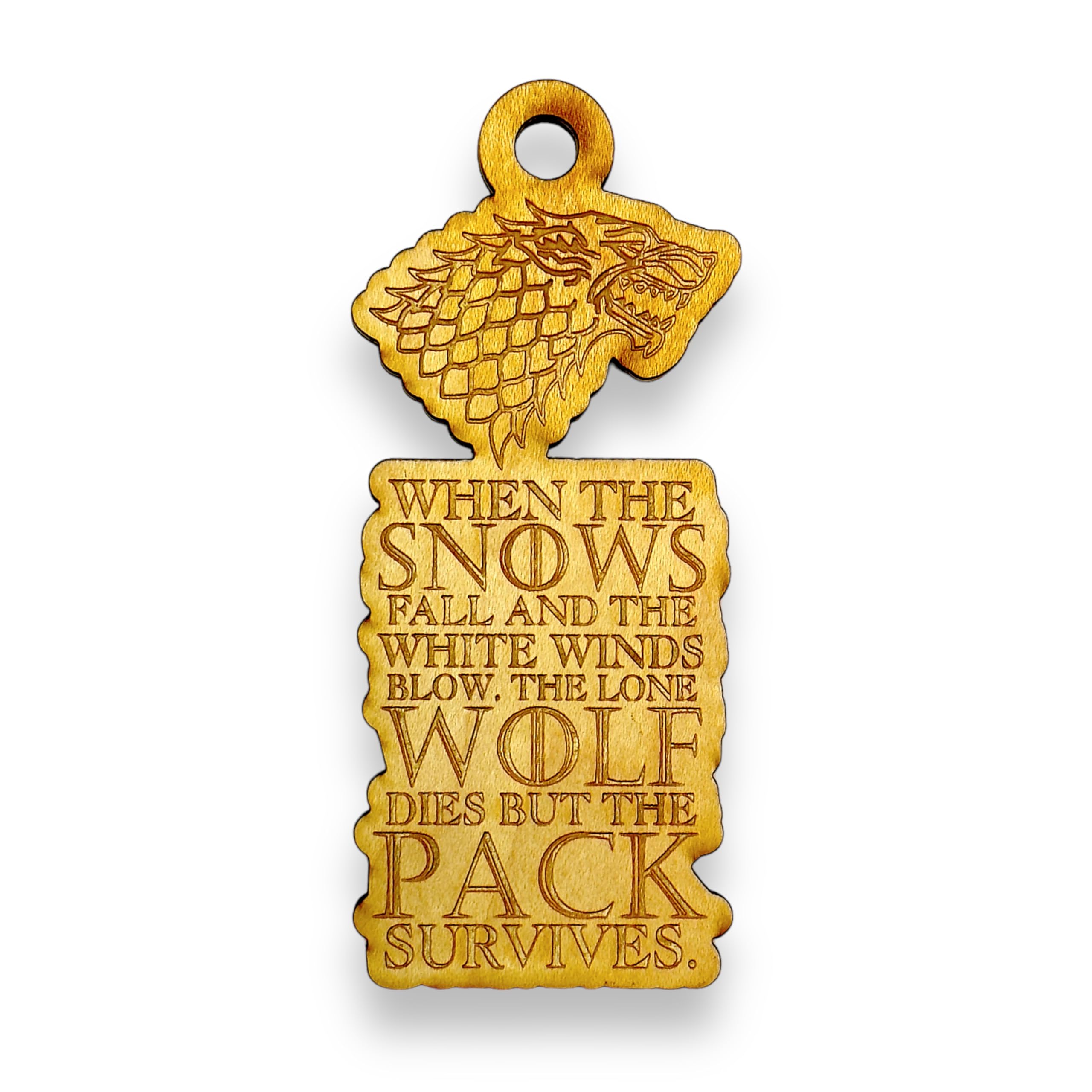 Ornament when the snows fall maple wood