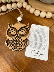 Owl ornament includes heartfelt poem story card