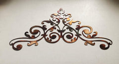 Copper Bronze Plated finish metal wall decor scroll close up