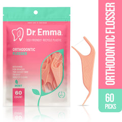 Ortho dental floss picks mint flavor pink packaging