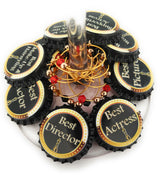 Oscar Awards Wine Charms 10 pack with gold tone beads