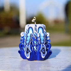 Oscar candles small carved candle blue Christmas gift