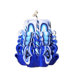 Oscar candles hand carved blue 3 inch
