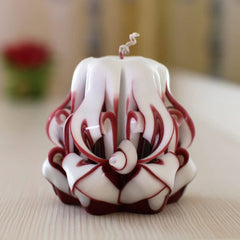 Hand carved white candle Kiev studio