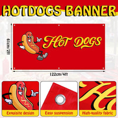 Oudain hot dog stand vinyl banner 24x48 inch