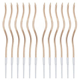 OukeMaxi 24 Pcs champagne spiral birthday candles packaging with holders