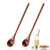 Ouligay wooden spoon long handle 7.87 inch set of 2